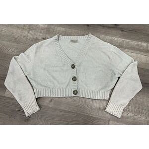 URBAN OUTFITTERS Women's Knit Button Up Cardigan Cropped Size Large EUC